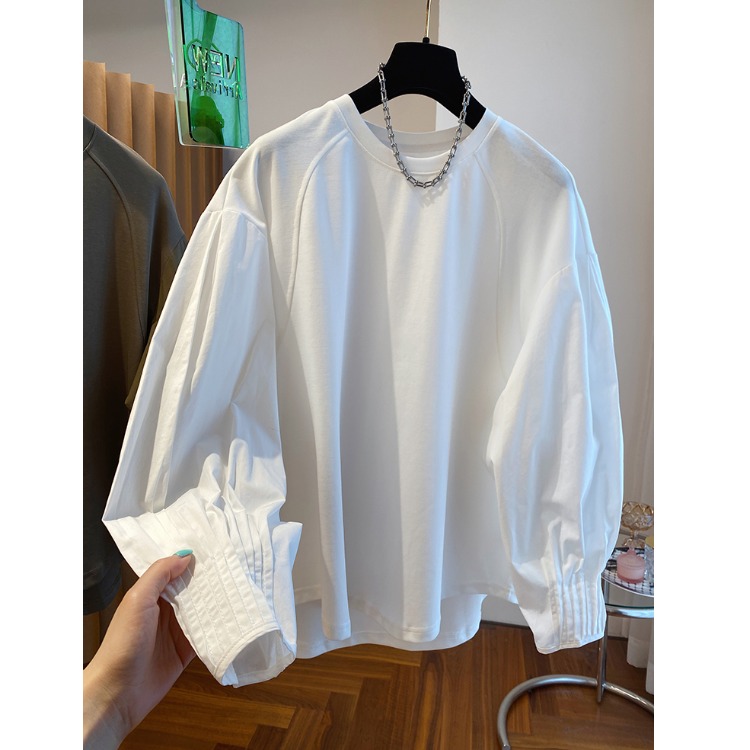 Phone Accessories On Top - Sweat-shirt blanc ample en coton à