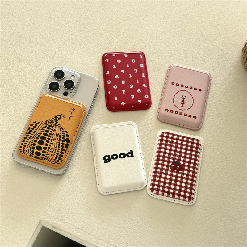 Phone Accessories For Girls - Portefeuille magnétique en cuir PU motif