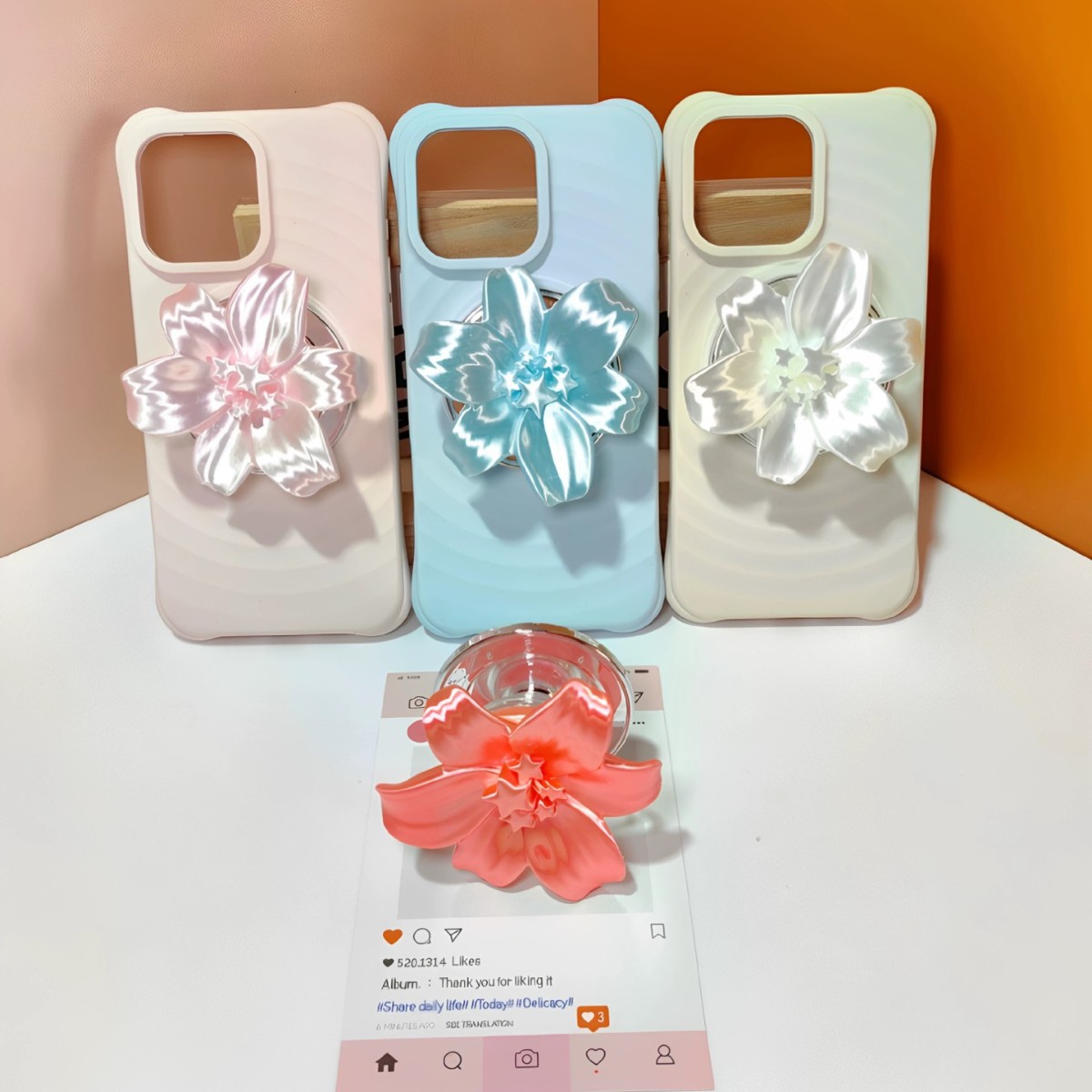 Phone Accessories For Girls - Support de téléphone magnétique brillant en
