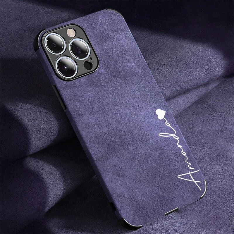 Coque de luxe en cuir lamskin  - Phone Accessories Names avis et prix